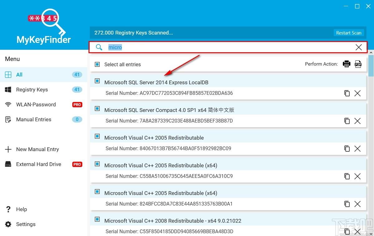 Abelssoft MyKeyFinder下载,密钥查询,密钥管理